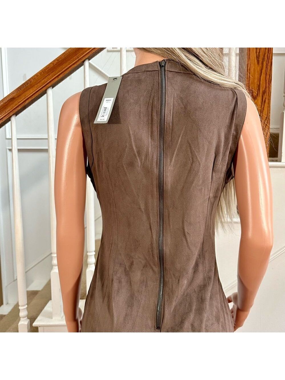 NWT brown super soft faux suede studded dress - Picture 9 of 11